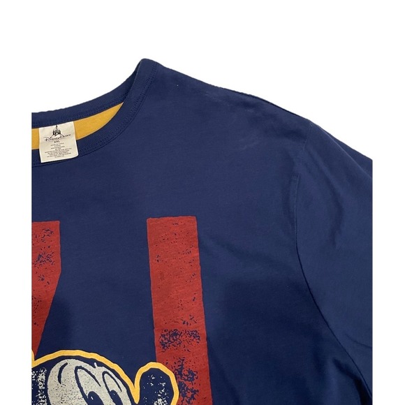 Vintage Mickey Mouse Double Sided Shirt 1971 Yellow & Blue Disney World Size XXL - Picture 4 of 11